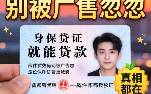 什么软件用身份证就能贷款？别被广告忽悠，真相都在这