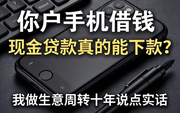 黑户手机借钱-现金贷款真的能下款?我做生意周转十年说点实话