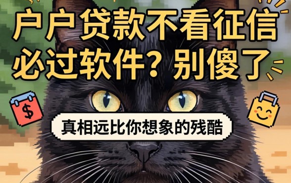 黑户贷款不看征信必过软件？别傻了，真相远比你想象的残酷