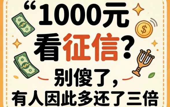 借1000元不看征信？别傻了，有人因此多还了三倍