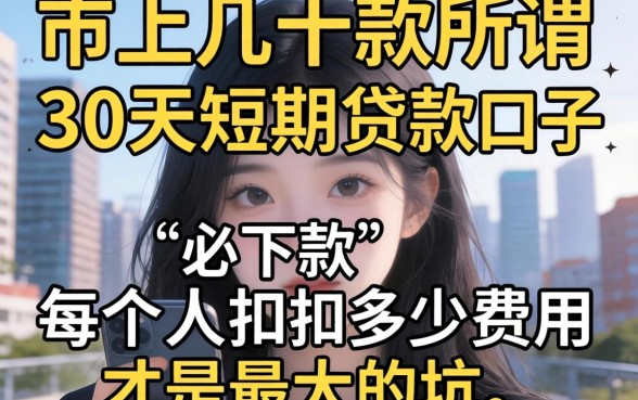 我试了市面上几十款所谓“必下款”的30天短期贷款口子，发现每个人扣多少费用才是最大的坑
