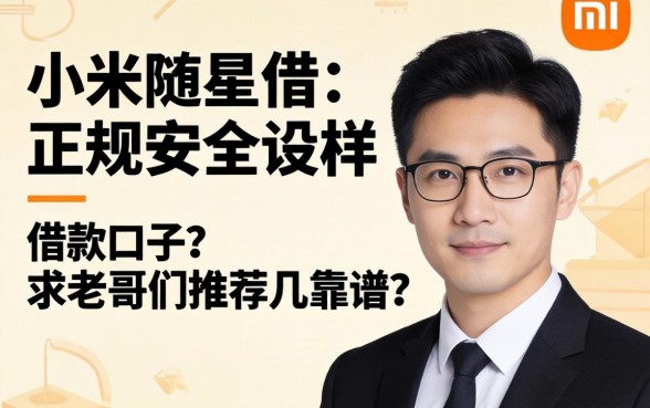 有没有类似小米随星借那样正规安全的借款口子？求老哥们推荐几个靠谱的！