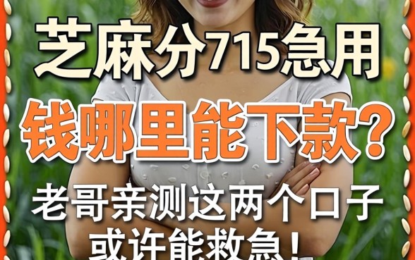 芝麻分715急用钱哪里能下款？老哥亲测这几个口子或许能救急！