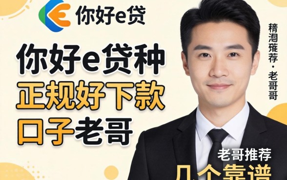 有没有类似你好e贷那种正规好下款的口子？老哥推荐几个靠谱的！