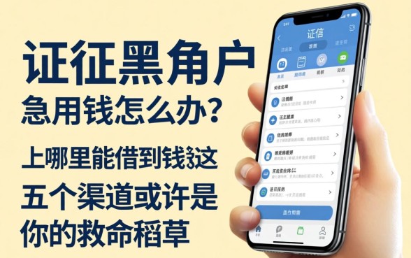 征信黑户急用钱怎么办？手机上哪里能借到钱？这五个渠道或许是你的救命稻草