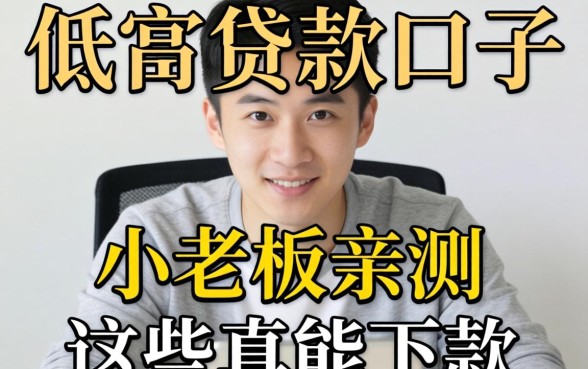 2026门槛低的贷款口子，小老板亲测这些真能下款