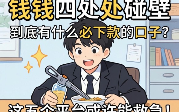 急需用钱四处碰壁?到底有什么必下款的口子?这五个平台或许能救急!