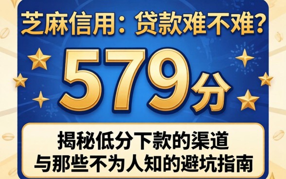 芝麻信用579分贷款难不难？揭秘低分下款的渠道与那些不为人知的避坑指南