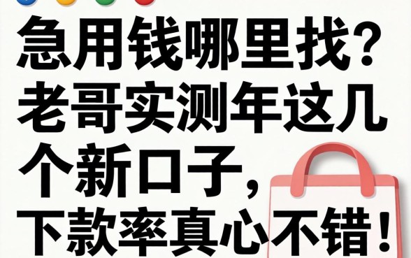 急用钱哪里找？老哥实测2026年这几个新口子，下款率真心不错！