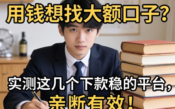 急用钱想找大额口子?实测这几个下款稳的平台,亲测有效!