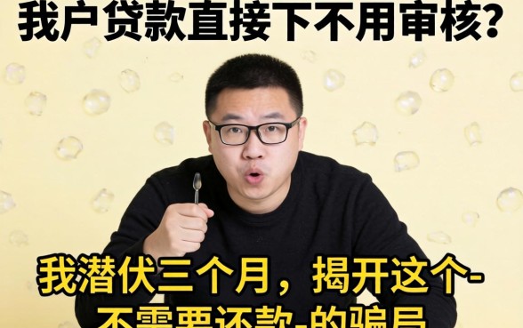 黑户贷款直接下不用审核?我潜伏三个月,揭开这个-不需要还款-的骗局