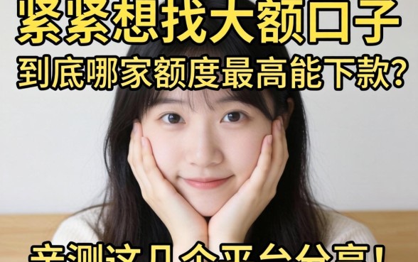 手头紧想找大额口子,到底哪家额度最高能下款?亲测这几个平台分享!