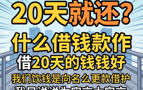 借20天就还?什么借钱软件借20天的钱好,我只说大实话