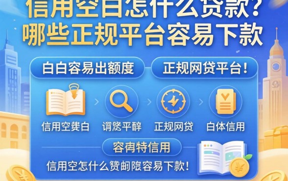 信用空白怎么贷款？哪些正规平台容易下款？白户容易出额度的正规网贷平台有哪些？