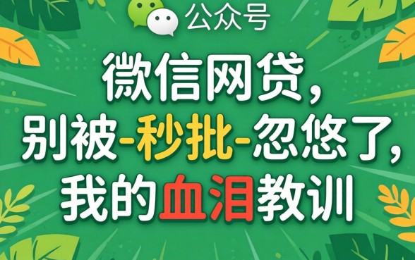 微信公众号下款的网贷2026：别被-秒批-忽悠了，我的血泪教训