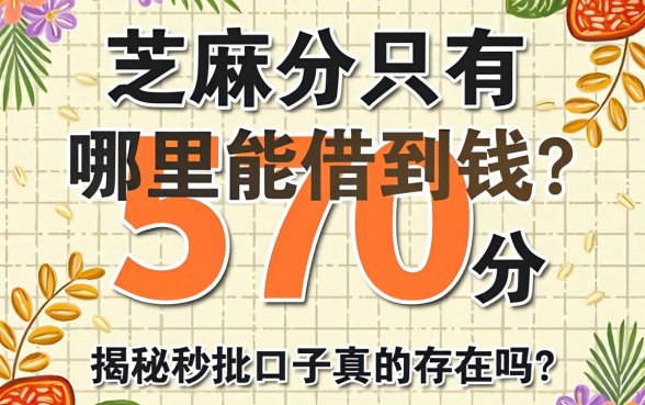 芝麻分只有570分哪里能借到钱？揭秘秒批口子真的存在吗？