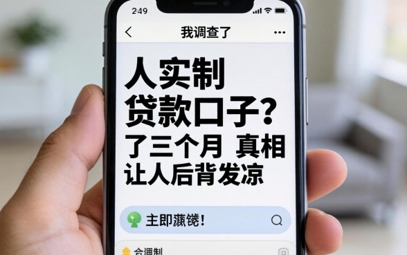 手机不是实名制贷款口子？我调查了三个月，真相让人后背发凉