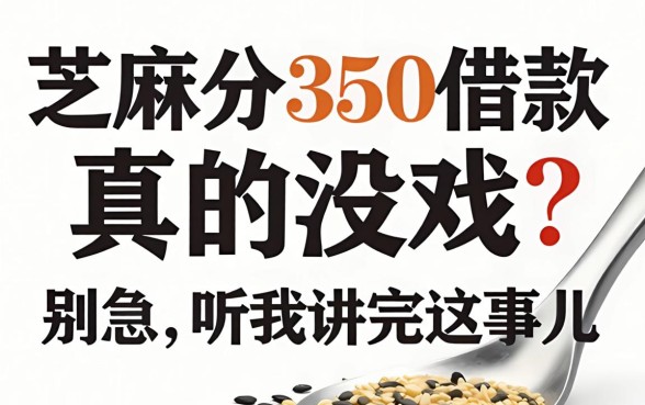 芝麻分350借款真的没戏？别急，听我讲完这事儿