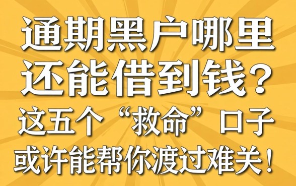 逾期黑户哪里还能借到钱？这五个“救命”口子或许能帮你渡过难关！