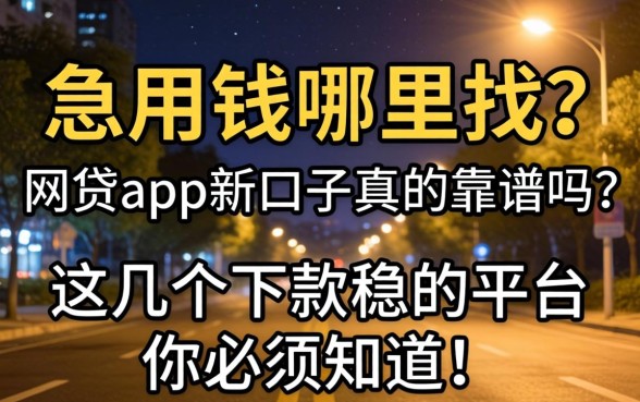 深夜急用钱哪里找？2026网贷app新口子真的靠谱吗？这几个下款稳的平台你必须知道！
