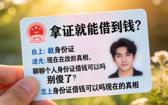 光拿身份证就能借到钱?别傻了,聊聊个人身份证借钱可以吗现在的真相