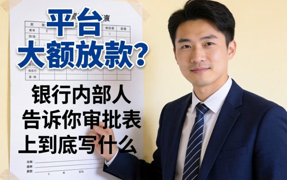 贷款平台大额放款?银行内部人告诉你审批表上到底写什么
