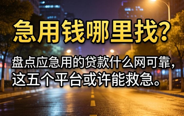深夜急用钱哪里找？盘点应急用的贷款什么网可靠，这五个平台或许能救急