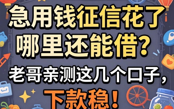 急用钱征信花了哪里还能借?老哥亲测这几个口子,下款稳!