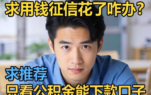 急用钱征信花了咋办？求推荐只看公积金能下款的口子！