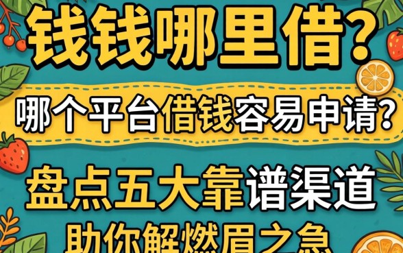 急需用钱哪里借？哪个平台借钱容易申请？盘点五大靠谱渠道助你解燃眉之急