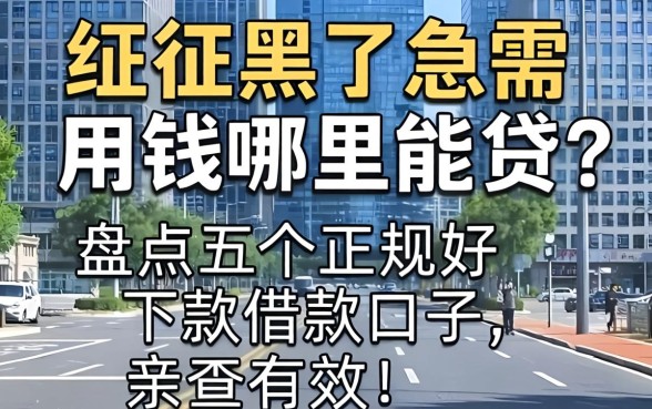 征信黑了急需用钱哪里能贷?盘点五个正规好下款的借款口子,亲测有效!
