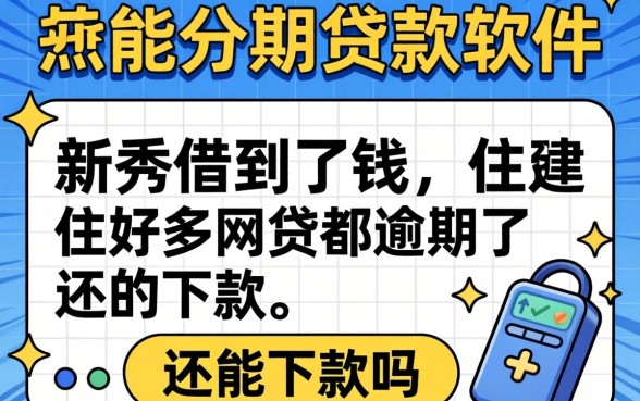 我用高能分期贷款软件新秀借到了钱，但好多网贷都逾期了还能下款吗