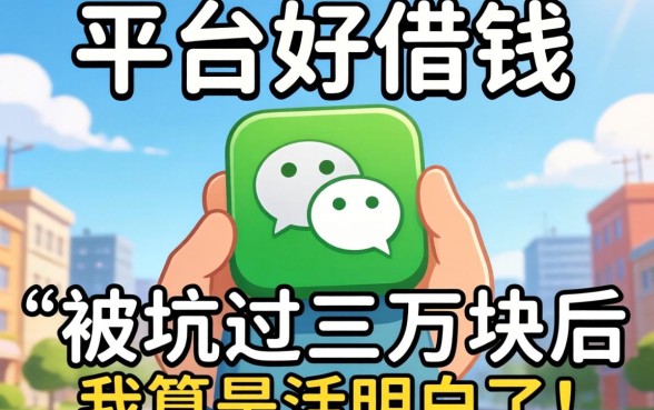 微信什么平台好借钱？被坑过三万块后我算是活明白了