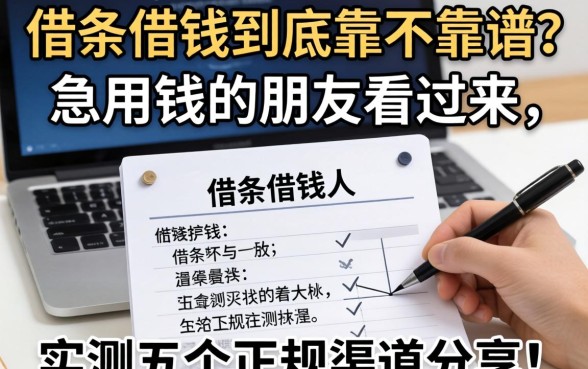 网上打借条借钱到底靠不靠谱？急用钱的朋友看过来，实测五个正规渠道分享！