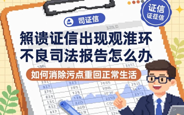 征信出现不良司法报告怎么办?如何消除污点重回正常生活?