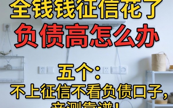 急需用钱征信花了负债高怎么办？分享五个不上征信不看负债的口子，亲测靠谱！