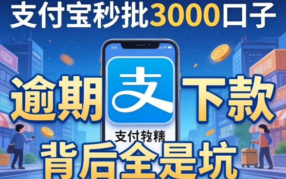 我试了所谓的支付宝秒批3000口子，发现逾期必下款的软件背后全是坑