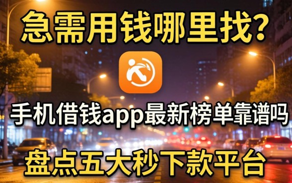 深夜急需用钱哪里找？手机借钱app最新榜单靠谱吗？盘点五大秒下款平台