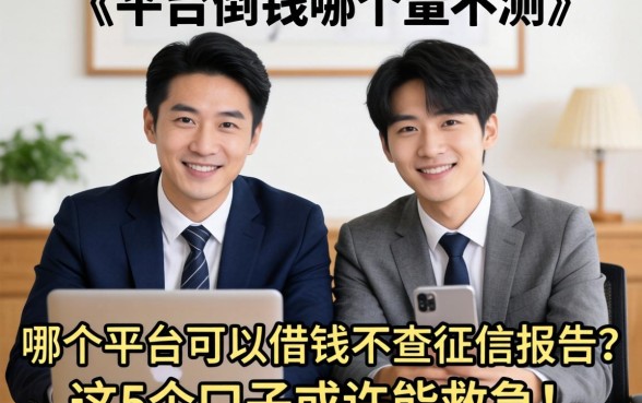 兄弟们实测：哪个平台可以借钱不查征信报告？这5个口子或许能救急！