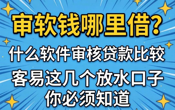 急需用钱哪里借？什么软件审核贷款比较容易？这几个放水口子你必须知道