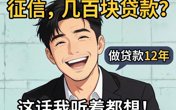无视征信的几百块贷款?做贷款12年,这话我听着都想笑