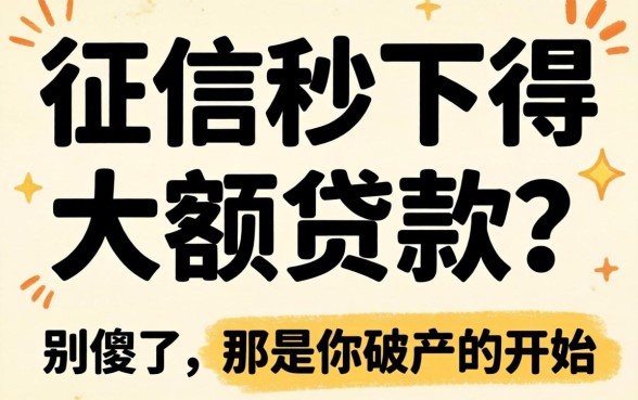 不看征信秒下得大额贷款？别傻了，那是你破产的开始