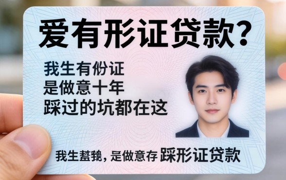 什么都没有凭一张身份证贷款？我做生意十年踩过的坑都在这