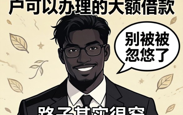 黑户可以办理的大额借款有哪些？别被忽悠了，路子其实很窄