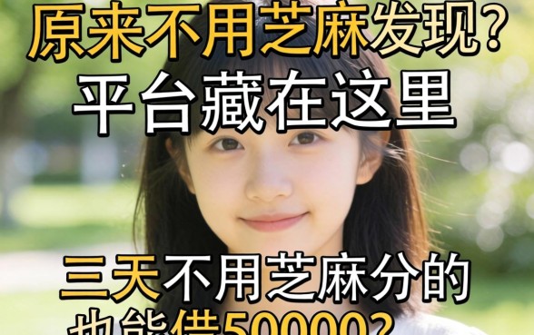 我找了三天才发现，原来不用芝麻分也能借50000的平台藏在这里