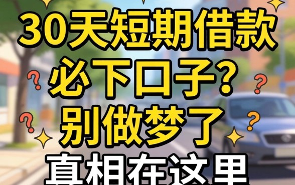 2026年30天短期借款必下口子？别做梦了，真相在这里