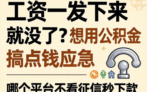 工资一发下来就没了?想用公积金搞点钱应急,哪个平台不看征信秒下款?