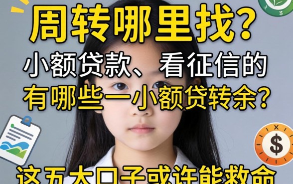 急需周转哪里找？2026小额贷款不看征信的有哪些，这五大口子或许能救命