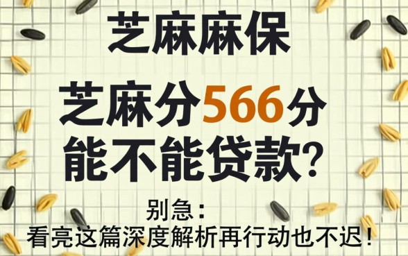 芝麻分566分能不能贷款？别急，看完这篇深度解析再行动也不迟！