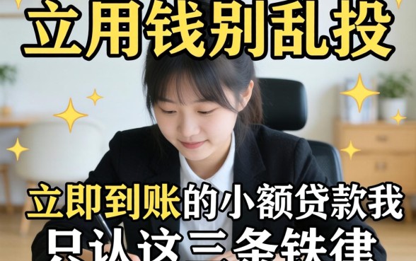 急用钱别乱投，立即到账的小额贷款我只认这三条铁律
